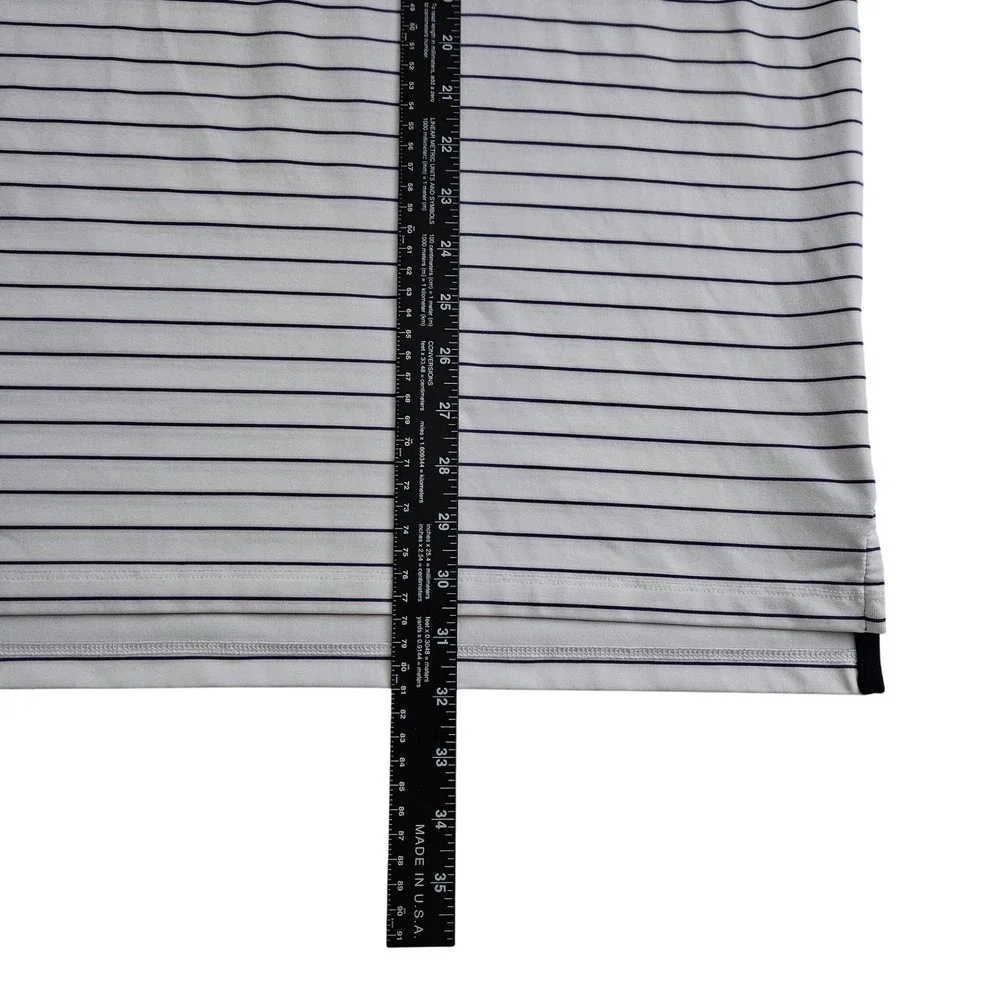 Greyson (Mens XL) The Classic Polo Golf Shirt Short Sleeve White Striped Stretch